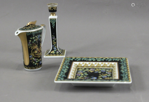 Versace. Gold Ivy Collection. A set of candlestick,