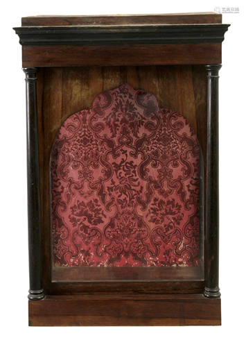 A 19th century Spanish Isabelino period mahogany shrine