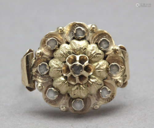 A 19th century rose cut diamonds cluster ring