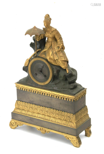 A 19th century French gilt bronze mantel clock