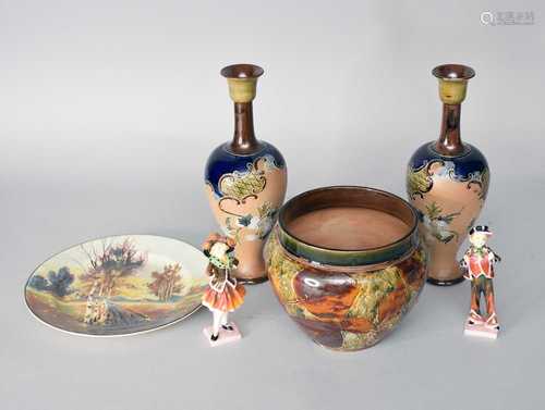 A group of Royal Doulton and Doulton Lambeth including vases...