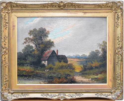 R Percy (British 19th Century) Pair of Country Landscapes