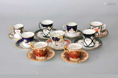 A good collection of Coalport coffee cups and saucers, late ...