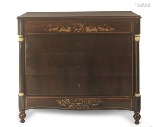 A 19th century Spanish fernandino mahogany chest of