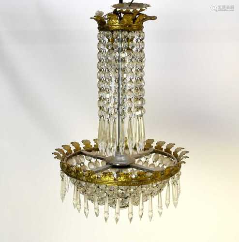 An Empire style beaded chandelier