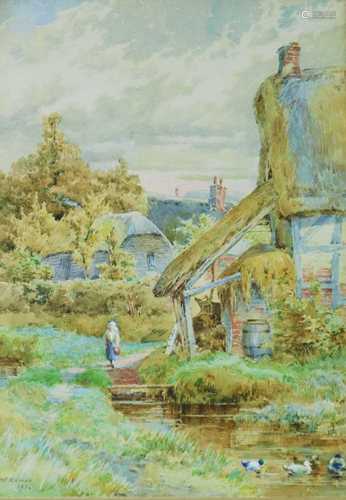 W.M. Mckewan (British School, 19th Century) Cottages at Titc...