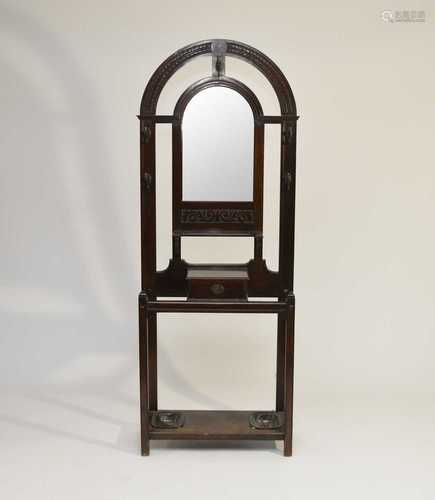 A 1920s stained oak hallstand