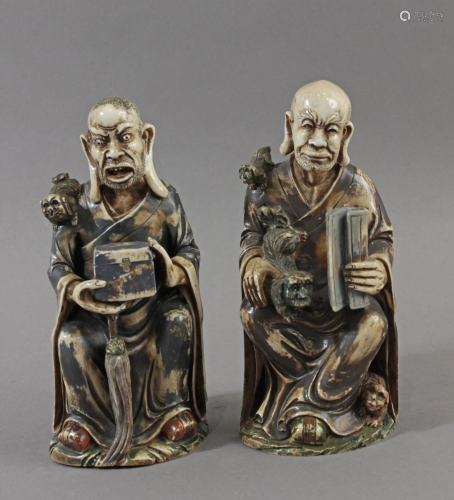 A pair of 19th century Japanese okimonos from Meiji