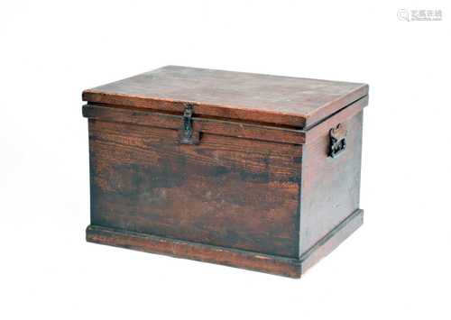 A stained pine blanket box or chest