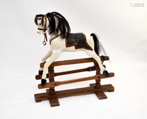 A small British painted wood rocking horse