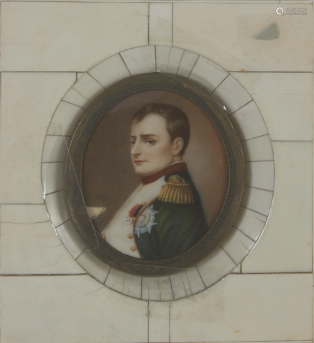 A 19th century European portrait miniature of Napoleon