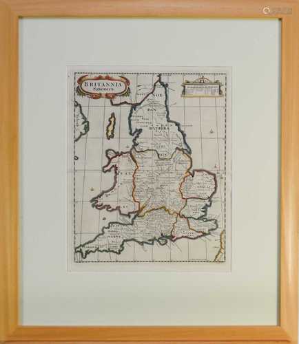 Robert Morden, Britannia Saxonica, hand coloured map