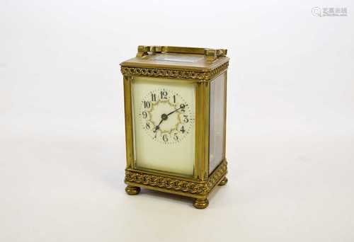 A French brass cased carriage clock