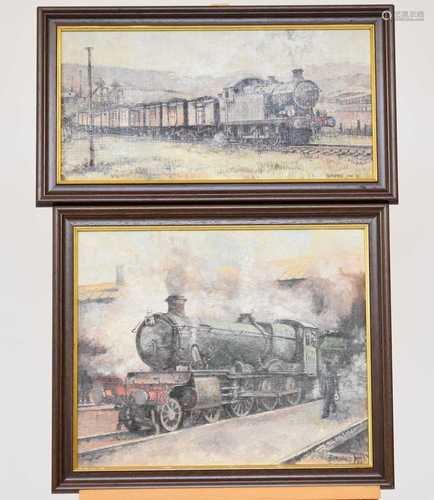 Bernard Jones (active circa 1996), two paintings of a steam ...