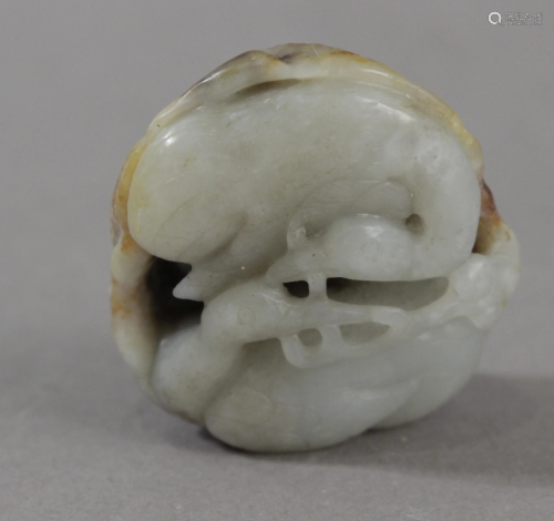 An early 20th century carved jade amulet from Qing