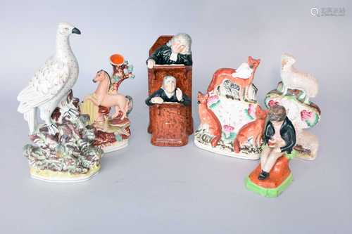 A group of Staffordshire pottery, 19th century