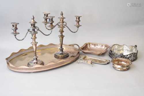 A collection of silver plated wares