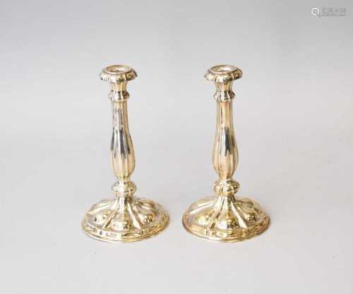 A pair of 19th century Austrian silver candlesticks