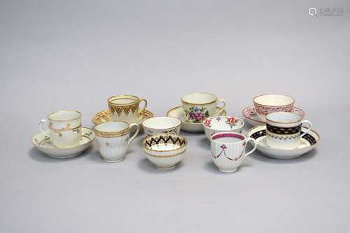 A collection of New Hall tea and coffee wares, early 19th ce...