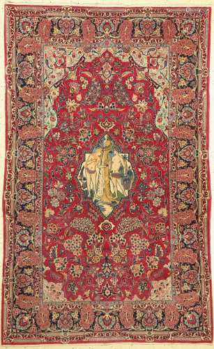 Kashan , Persia, around 1940, wool on cotton, approx.