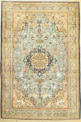 Old Qum, Persia, around 1960, wool with silk, approx.