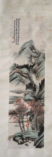 CHINESE SCROLL PAINTING OF MOUNTAIN VIEWS SIGNED BY …