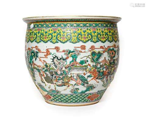 A Chinese Porcelain Fish Bowl, late 19th century, painted in...