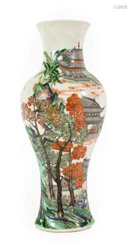 A Chinese Porcelain Vase, late 19th century, of baluster for...