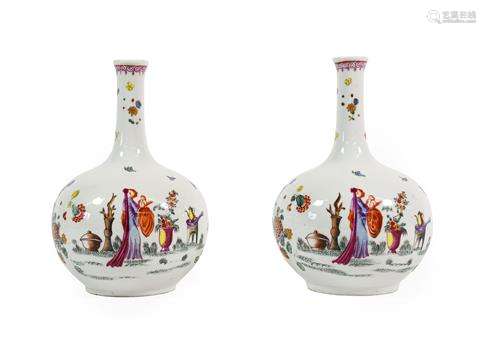 A Pair of Samson of Paris Bottle Vases, late 19th century, i...