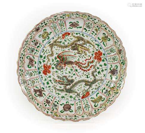 A Chinese Porcelain Saucer Dish, Kangxi reign mark and of th...