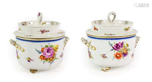 A Pair of Marcoline Meissen Porcelain Fruit Coolers and Matc...