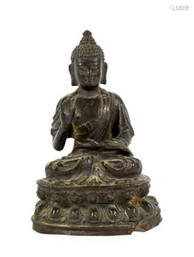 A Chinese Bronze Figure of Buddha, in 17th/18th century styl...