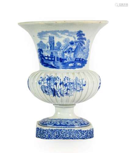 A Staffordshire Pearlware Urn Shaped Vase, circa 1820, of ov...