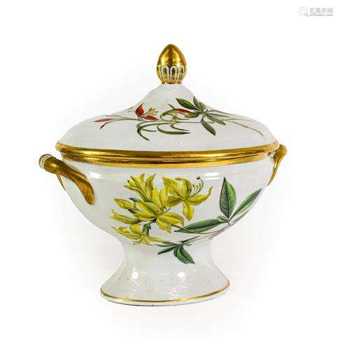 A Chamberlains Worcester Porcelain Botanical Tureen and Cove...