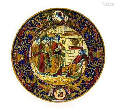 An Italian Maiolica Charger, in 16th century Gubbio style, p...