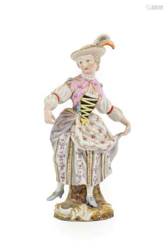 A Meissen Porcelain Figure of a Lady, circa 1900, in 18th ce...