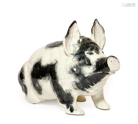A Wemyss Pottery Pig, early 20th century, naturalistically m...