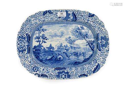 A Pearlware Meat Platter from the Durham Ox Series, circa 18...