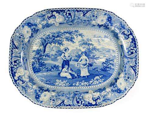 A Staffordshire Pearlware Meat Platter, circa 1820, printed ...