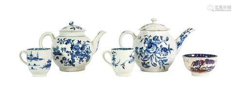 A Bow Porcelain Teapot and Cover, circa 1760, printed in und...
