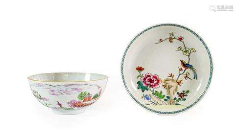 A London Decorated Chinese Porcelain Bowl, mid 18th century,...