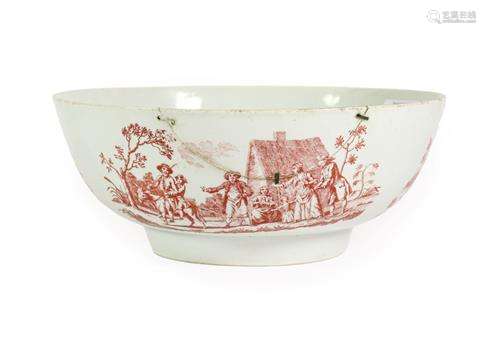 A Christians Liverpool Porcelain Punch Bowl, circa 1770, pri...