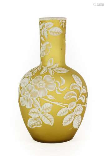 A Thomas Webb & Sons Cameo Glass Bottle Vase, circa 1880, of...