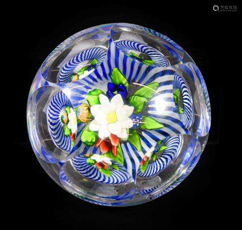 A Baccaret Faceted Glass Upright Bouquet Paperweight, circa ...