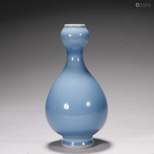 藍釉蒜頭瓶
