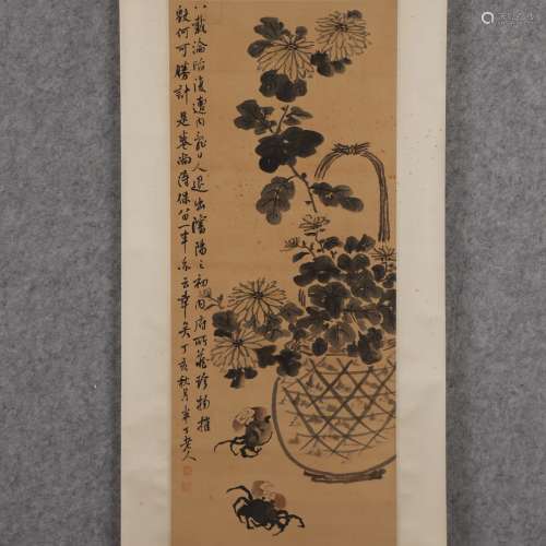 陳半丁 花卉絹本立軸