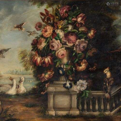 *Dans le goût de l'école française du XIXe Bouquet de fleurs...