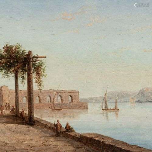*Ferdinand BONHEUR (1817-1887) Bord du Nil Huile sur panneau...