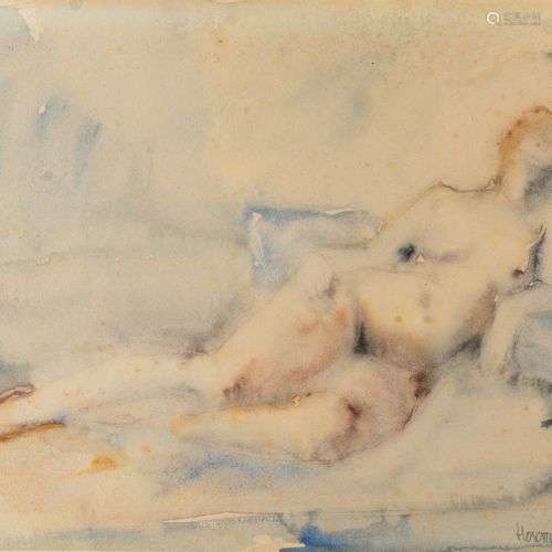 *Georges HOSOTTE (1936) Femme nue Aquarelle signée en bas à ...