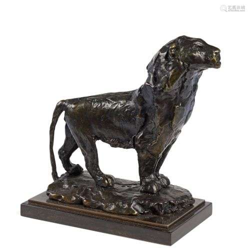 François POMPON(1855-1933)(D'après) Lion Menelik Bronze à pa...